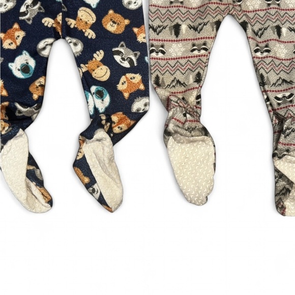 Mon Petit Animal Print One Piece Pajamas- Boys 12 mo - set of 2 - Picture 3 of 4